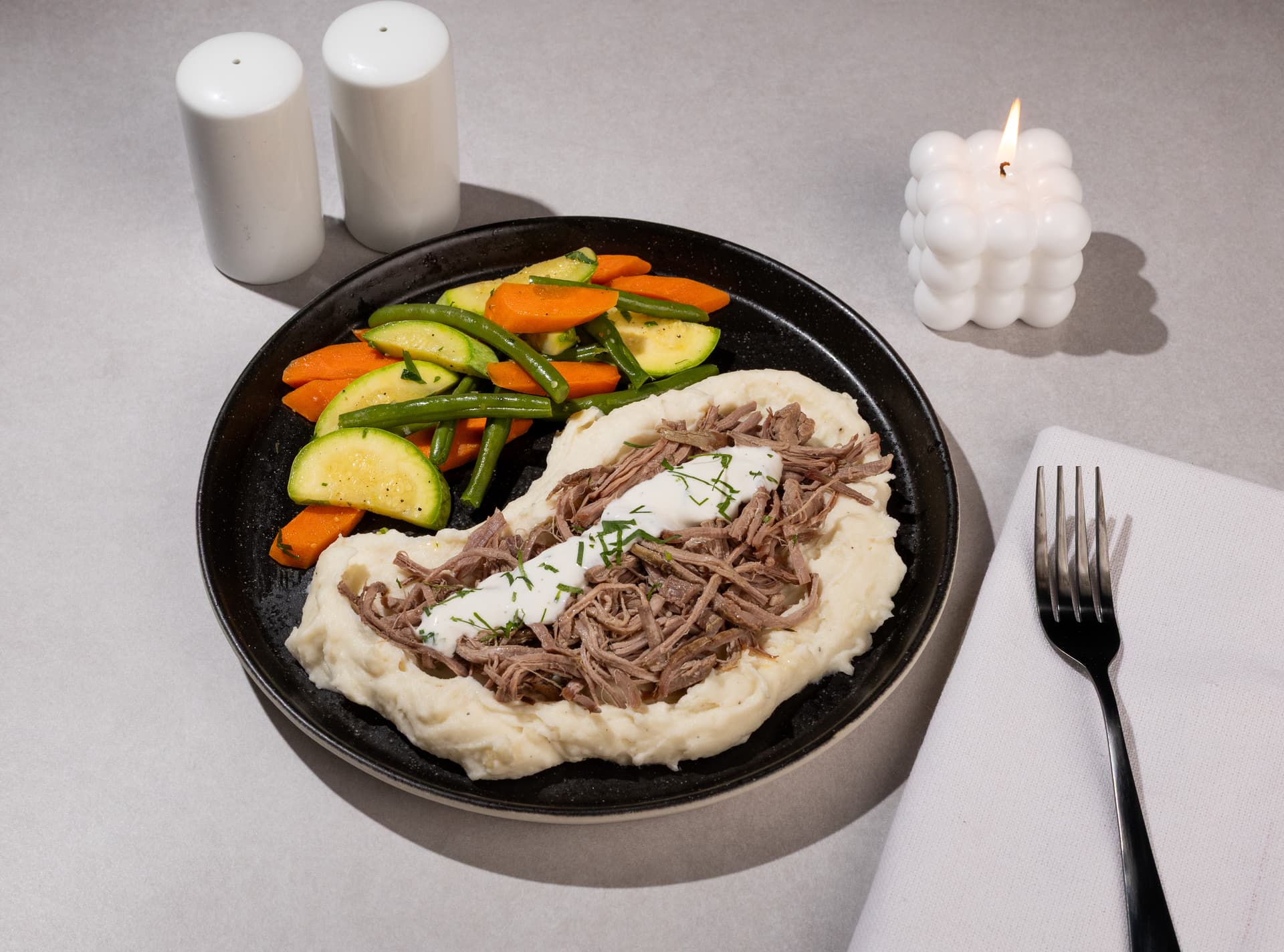 Pot Roast Shredded Beef & Mash	
