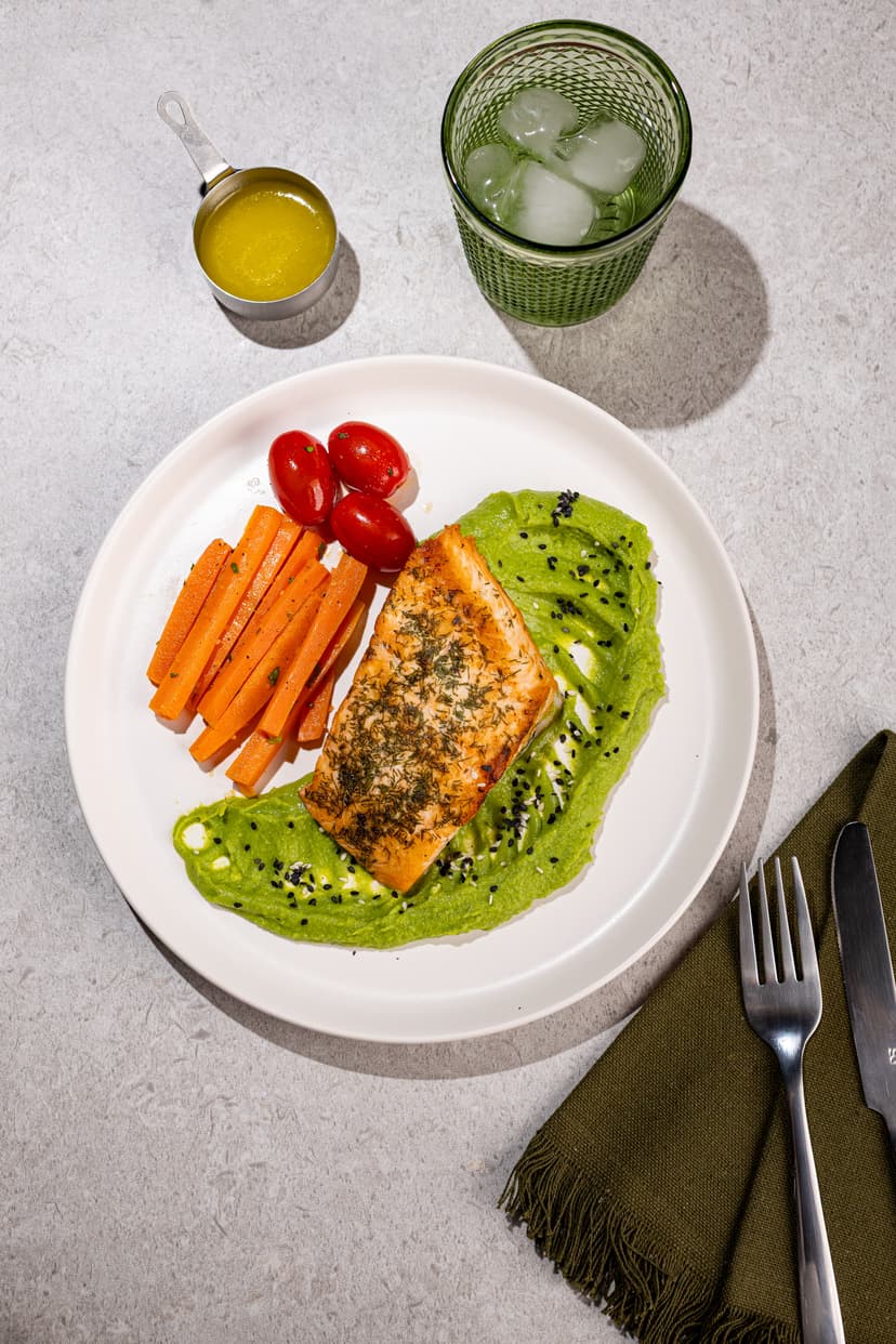 Salmon Fillet with Pea Purée