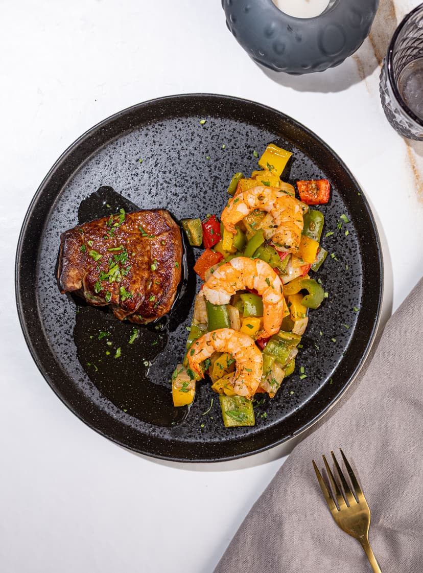 Fajita-Spiced Shrimp & Filet Mignon	